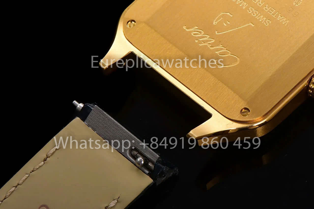 Cartier Santos-Dumont WGSA0077 1:1 Best Clone F1 Factory Yellow Gold Blue Dial