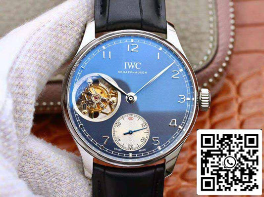 IWC Portuguese Tourbillon IW546302 ZF Factory Men Relógios 1:1 Melhor Edição Swiss Tourbillon Mostrador Azul