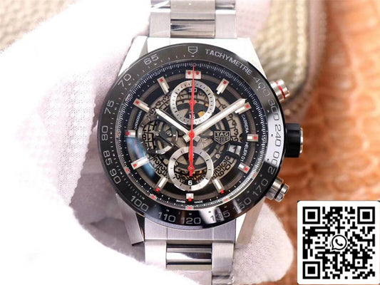ساعة تاغ هوير كاريرا CAR2A1W.BA0703 1:1 أفضل إصدار XF Factory بمينا سوداء سويسرية HEUER 01