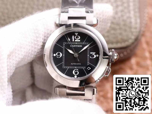 كارتييه باشا W31076M7 1:1 أفضل إصدار V9 مصنع مينا سوداء سويسرية كال.049