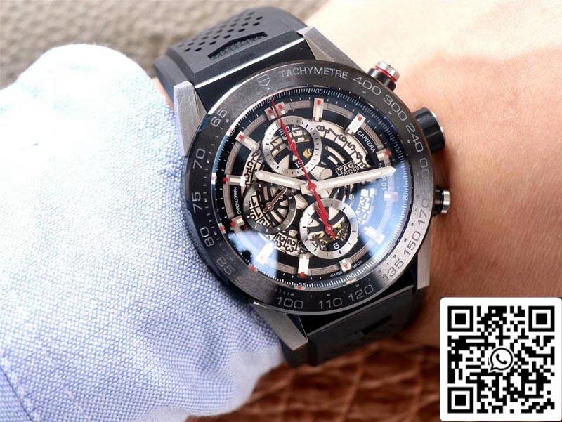 ساعة تاغ هوير كاريرا CAR201V.FT6046 1:1 أفضل إصدار XF Factory بمينا سوداء سويسرية HEUER 01