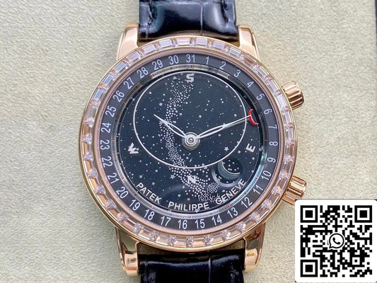 باتيك فيليب جراند كومبليكايشنز 6104R-001 1:1 أفضل إصدار AI Factory Sky Moon Black ميناء