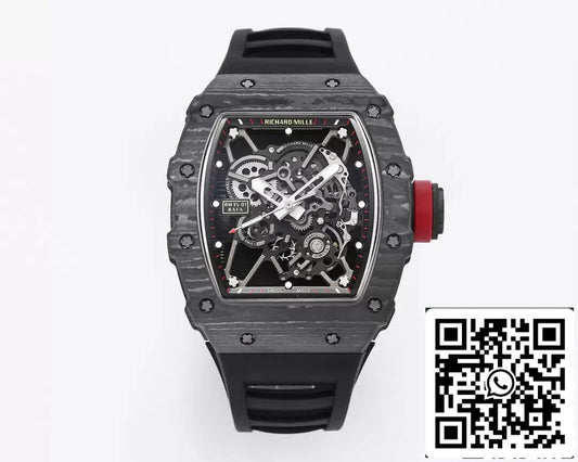 Richard Mille RM35-01 1:1 Melhor Edição BBR Factory Pulseira de Borracha Preta