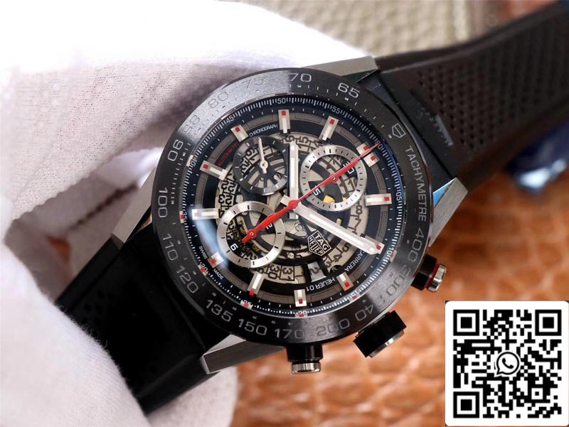 ساعة تاغ هوير كاريرا CAR201V.FT6046 1:1 أفضل إصدار XF Factory بمينا سوداء سويسرية HEUER 01