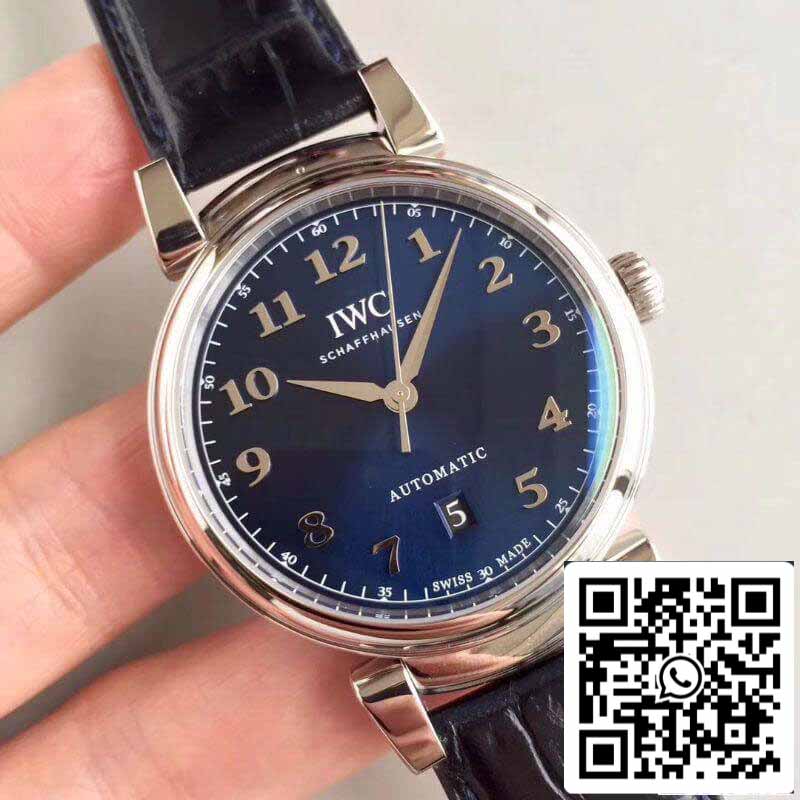 ساعة IWC Da Vinci IW356605 MKS Factory 1:1 Best Edition السويسرية ETA2892 بمينا أزرق وعلامات فضية