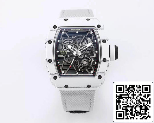 Richard Mille RM35-01 1:1 Best Edition BBR Factory Caixa de fibra de carbono branca