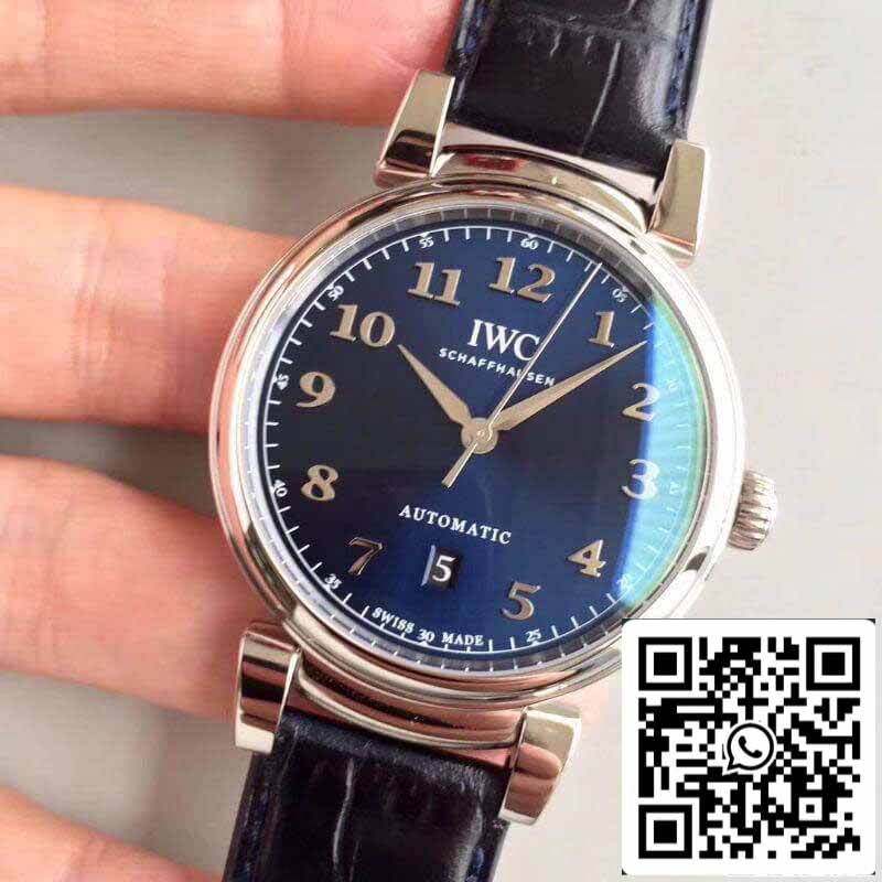 ساعة IWC Da Vinci IW356605 MKS Factory 1:1 Best Edition السويسرية ETA2892 بمينا أزرق وعلامات فضية
