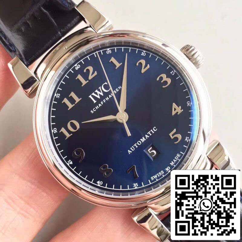 ساعة IWC Da Vinci IW356605 MKS Factory 1:1 Best Edition السويسرية ETA2892 بمينا أزرق وعلامات فضية