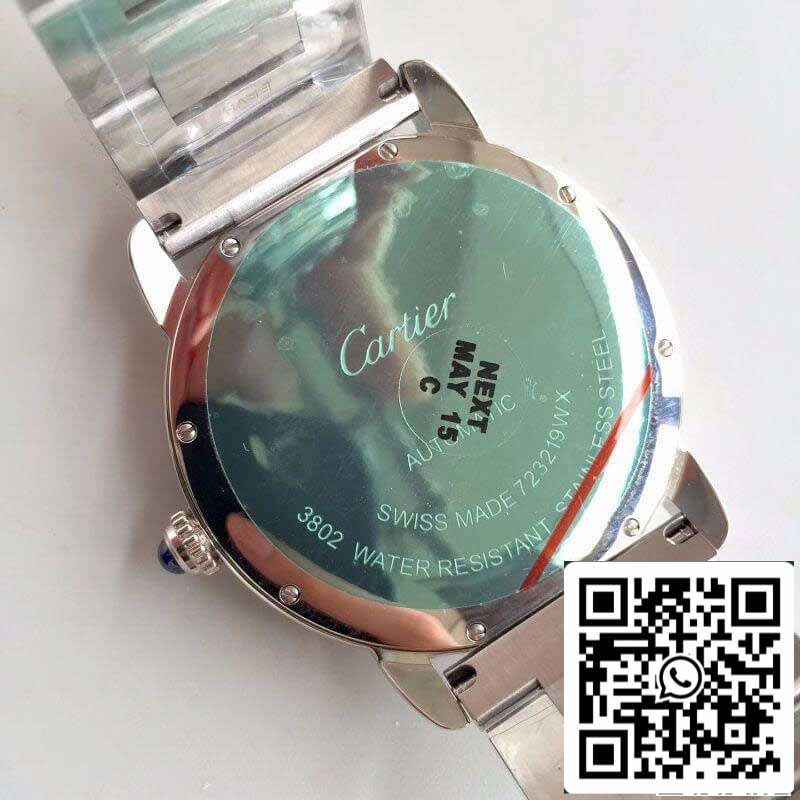 ساعة روند سولو دي كارتييه W670101 ZF Factory للرجال، إصدار 1:1، سويسرية، ETA9015، مينا بيضاء