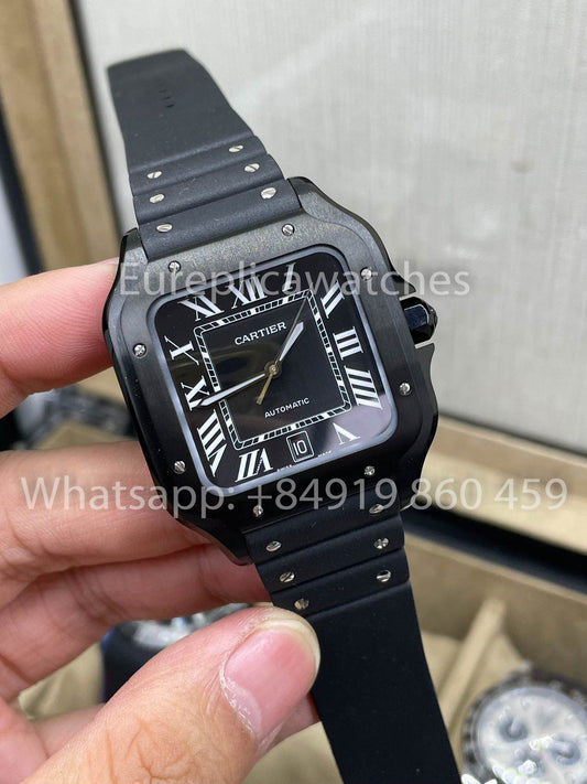 Cartier De Santos WSSA0039 Pulseira de borracha BV Factory 1:1 Best Edition 9019 Movimento