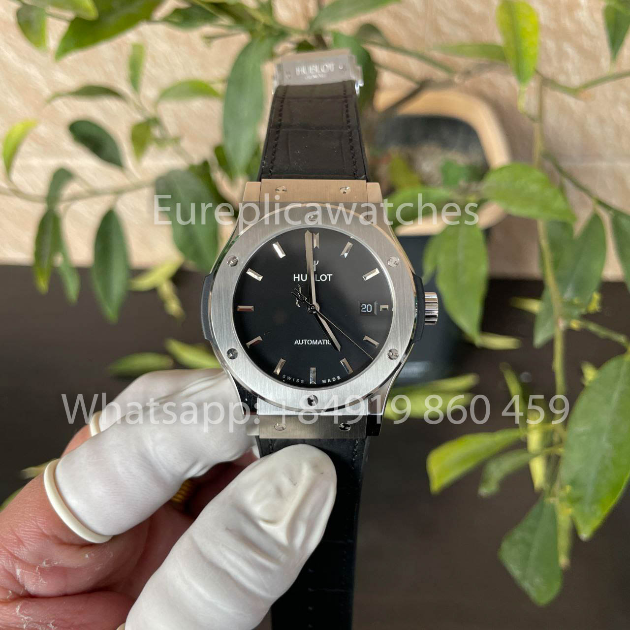 ساعة هوبلو كلاسيك فيوجن 542.NX.1171.RX 42 مم 1:1 أفضل نسخة طبق الأصل من HB Factory بمينا أسود وحزام جلدي