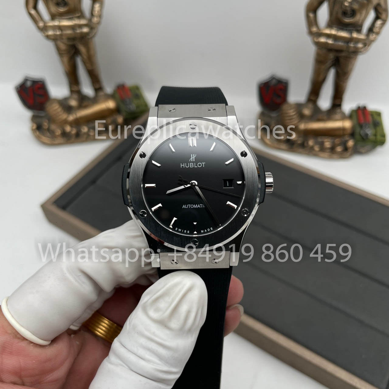 ساعة هوبلو كلاسيك فيوجن 542.NX.1171.RX 42 مم 1:1 أفضل إصدار HB Factory بمينا أسود