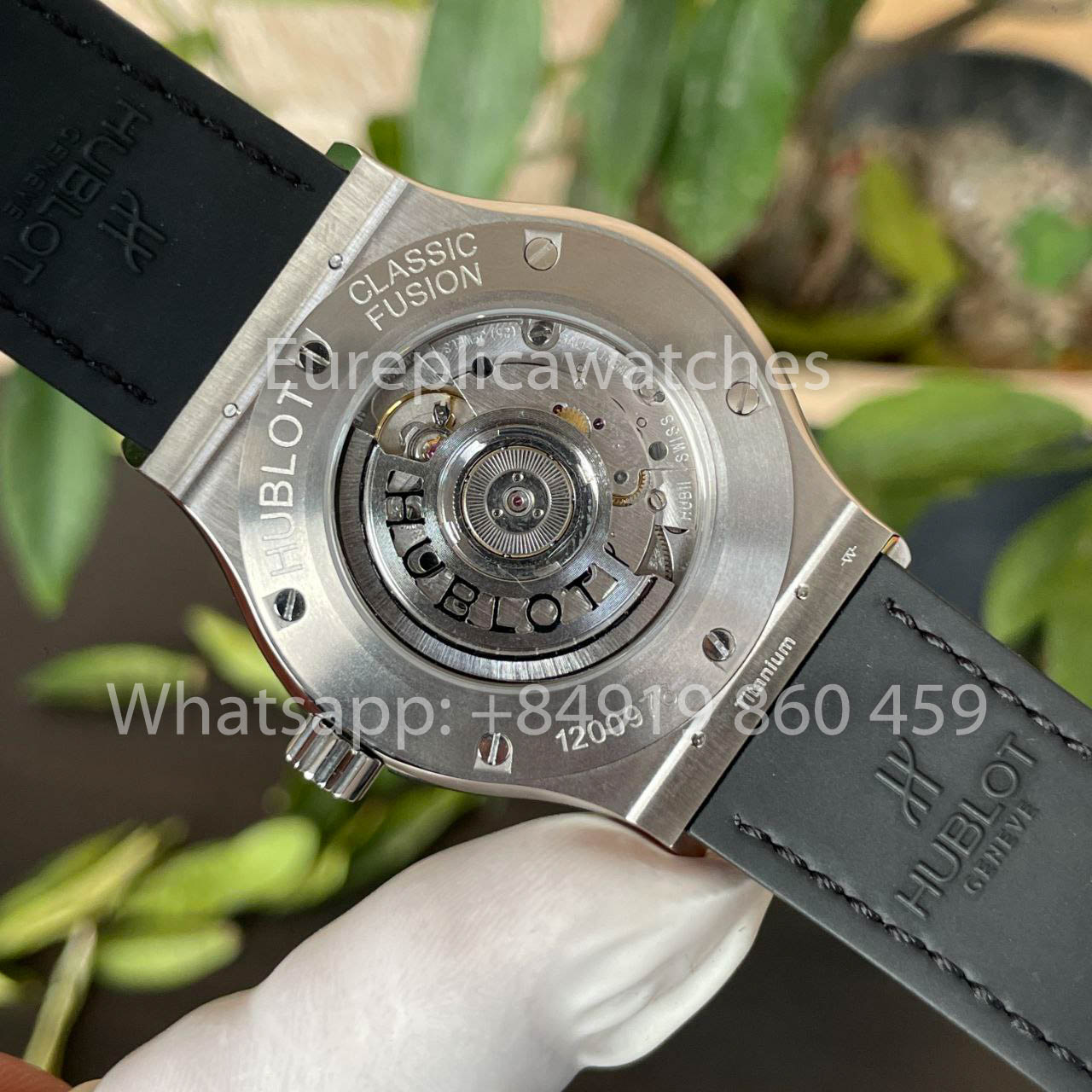 ساعة هوبلو كلاسيك فيوجن 542.NX.1171.RX 42 مم 1:1 أفضل نسخة طبق الأصل من HB Factory بمينا أسود وحزام جلدي