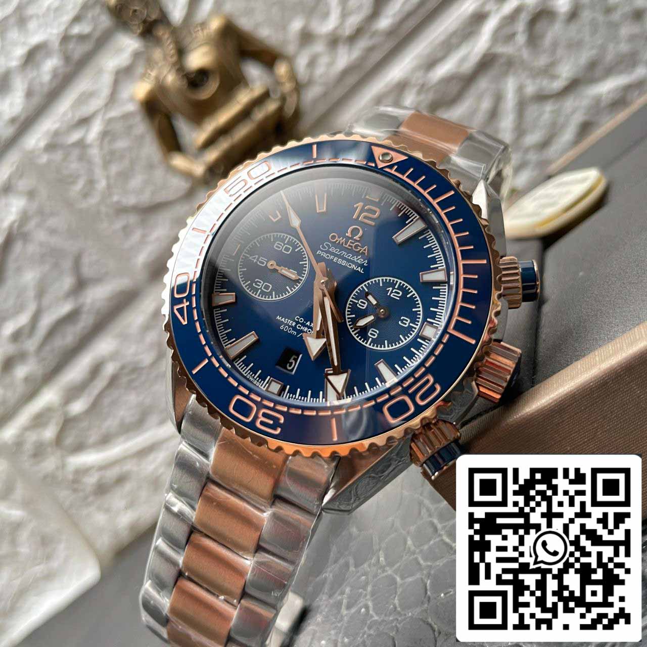 أوميغا سيماستر أوشن بلانيت 600M 215.20.46.51.03.001 1:1 أفضل إصدار OM Factory Rose Gold