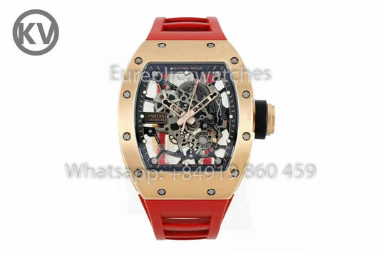 Richard Mille RM035 Toro Americas Edition Ouro rosa e pulseira laranja 1:1 Melhor clone KV Factory
