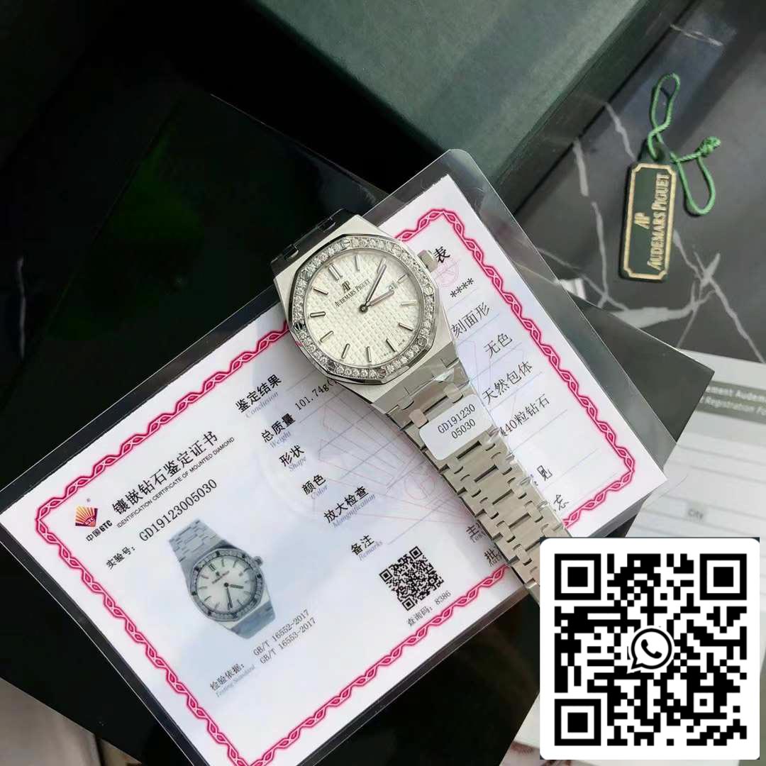 Audemars Piguet Royal Oak 67651ST.ZZ.1261ST.01 Aro de diamante Movimento original suíço