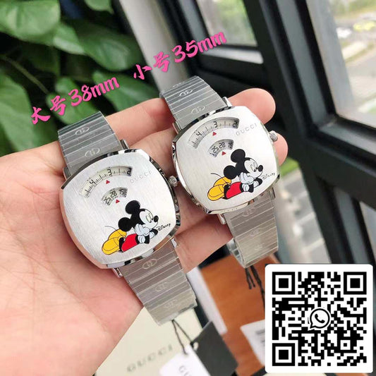 ساعة Gucci Disney x Grip مقاس 38 مم - أفضل إصدار 1:1 - حركة سويسرية أصلية