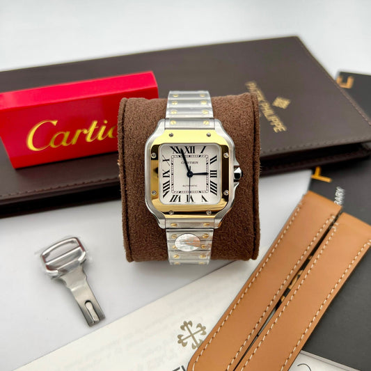Cartier De Santos W2SA0016 35MM 1:1 Melhor Edição BV Fábrica Mostrador Branco versão mais recente de 2024