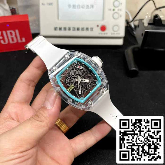 Richard Mille RM35-01 Sonic Factory 1:1 Best Edition Caixa Saphire Pulseira de borracha branca