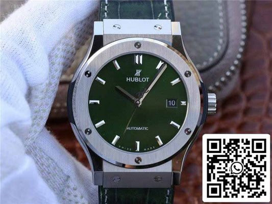 ساعة هوبلو كلاسيك فيوجن 542.NX.8970.LR 1:1 بيست إيديشن JJ فاكتوري بمينا خضراء