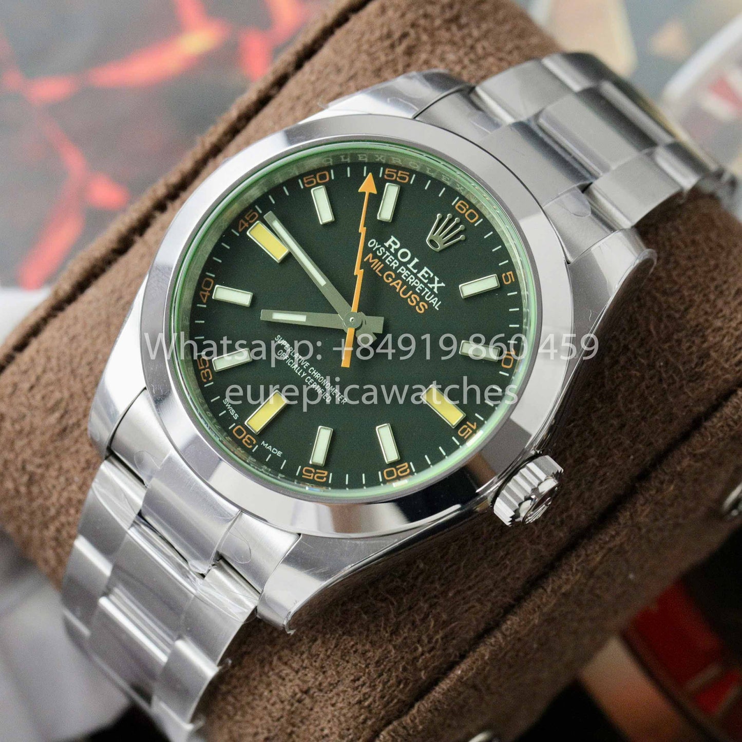 Rolex Milgauss 116400GV-0001 Réplica de relógio 1:1 melhor clone VS fábrica