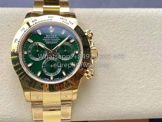 ساعة رولكس كوزموغراف دايتونا 40 من الذهب الأصفر بمينا عربية خضراء 116508 VS Factory 1:1 Super Clone