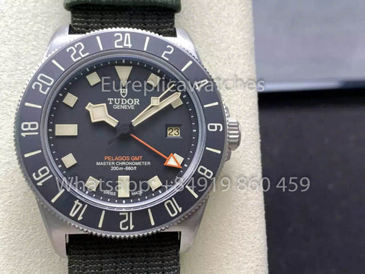 ساعة Tudor Pelagos FXD GMT Titanium M2542G247NU M+ Factory 1:1 Best Clone Nylon Strap