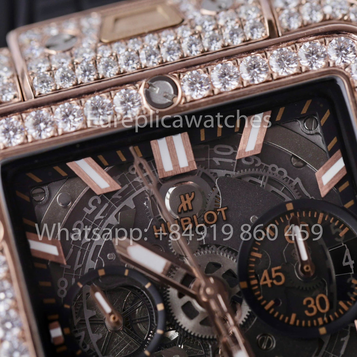 ساعة هوبلو سكوير بانج أونيكو كينغ غولد بافيه 821.OX.0180.RX.1604 أفضل نسخة
